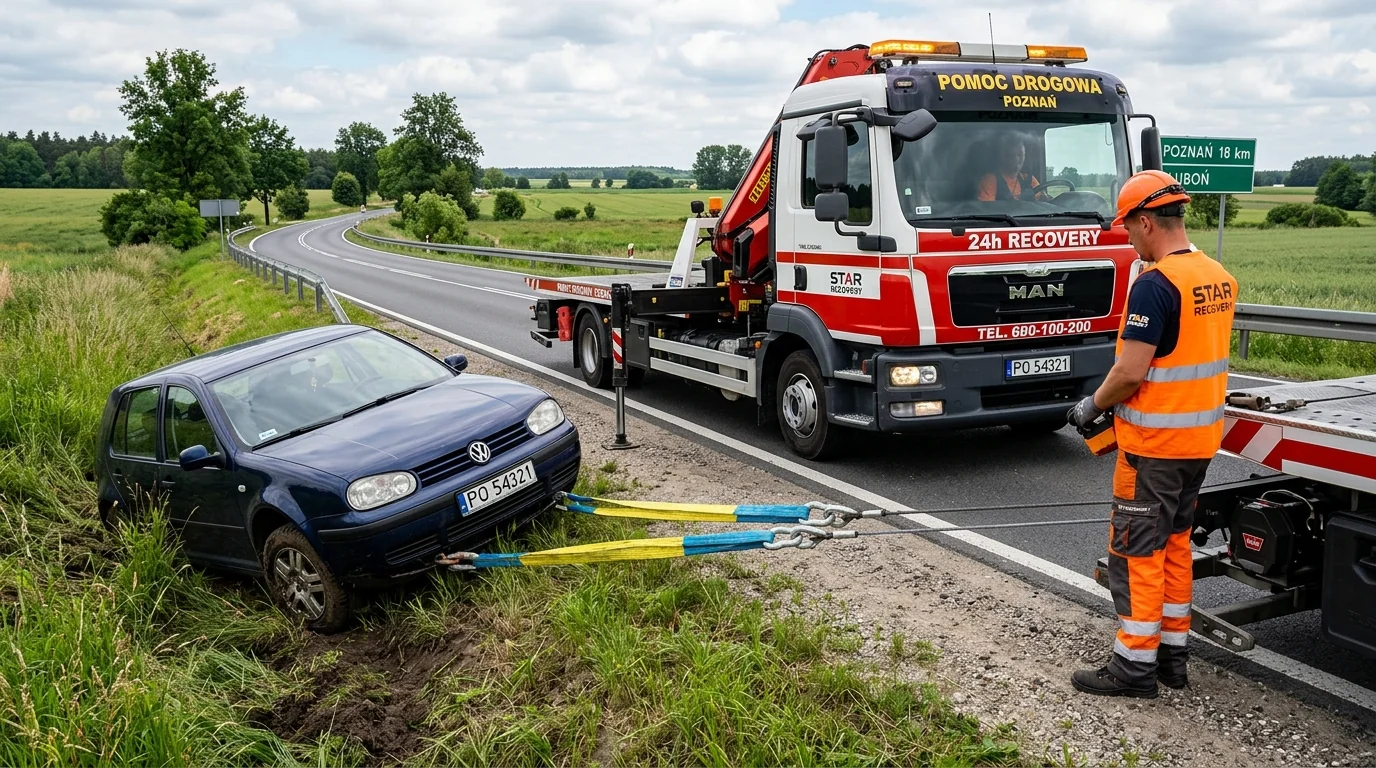 Wyciąganie z rowu, błota i zasp śnieżnych